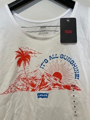 NWT Levi’s 100% Cotton Sleeveless Round Neck Graphic Tank Top White Mens