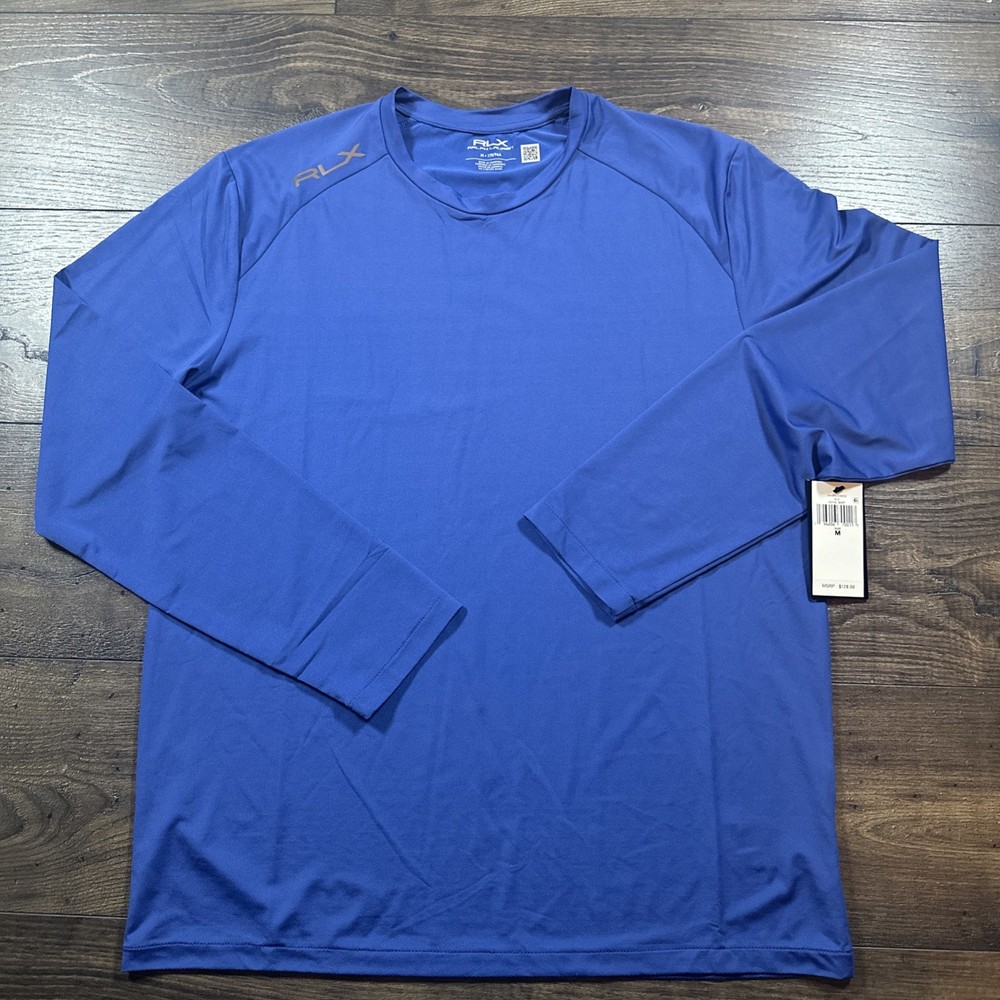 Ralph Lauren RLX Performance Mesh Long Sleeve T-Shirt Blue Men’s Size Medium NWT