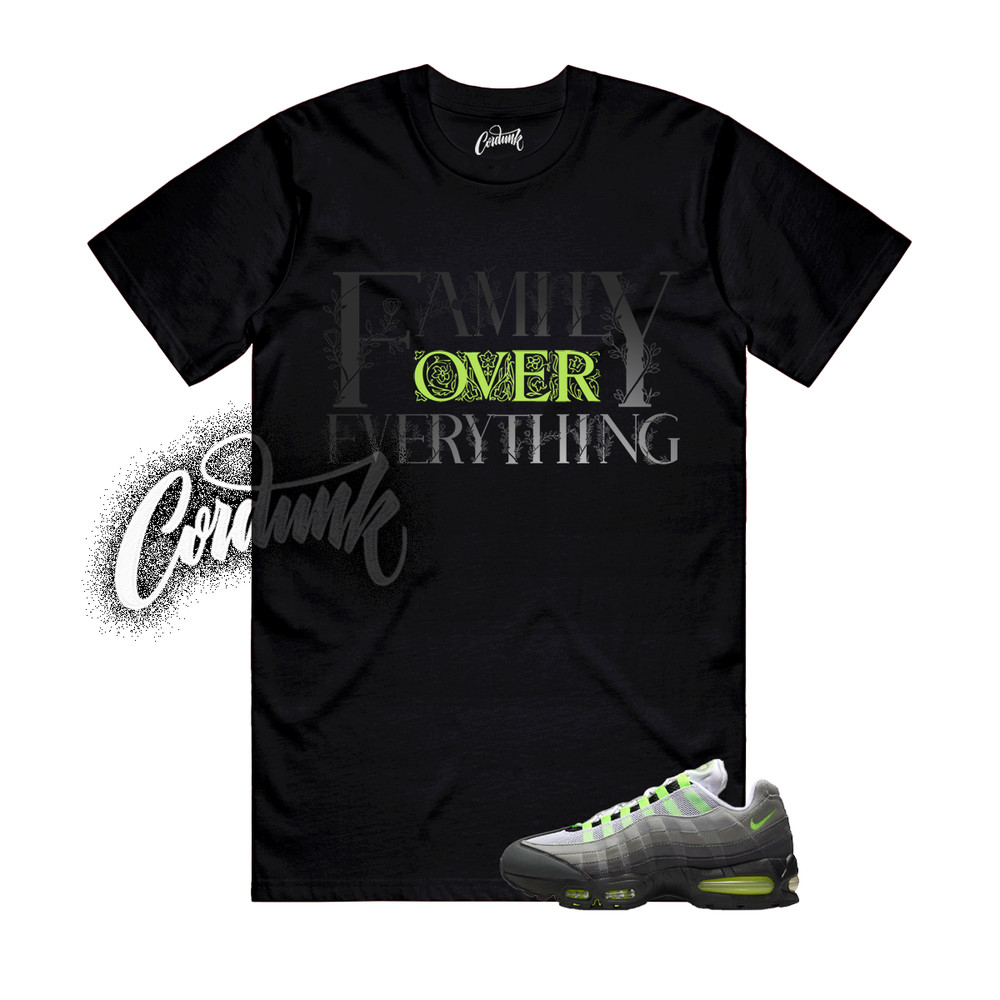 Air Max 95 Big Bubble Neon Black Yellow Cool Grey 2025 T Shirt Match FAM