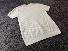 Tailored Mock Neck Knitted Shirt Cream – Size L/XL Asian (S/M American)