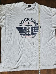 Vintage Dockers Levis Shirt Mens Extra Large Gray Graphic Tee Winged Anchor 90s