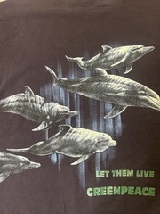 Vintage 90s Greenpeace Let Them Live Dolphin T Shirt XXL USA Made Single Stitch