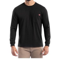 Wrangler Workwear Men Long Sleeve Performance Work Pocket T-Shirt Black BlueBX15