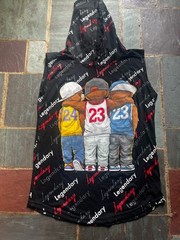Michael Jordan Kobe Bryant LeBron James Legendary Black Hooded T-shirt Sz S