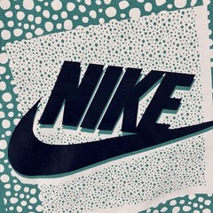 Nike Men’s Tee Short Sleeve Shirt Teal Blue Square Logo Swoosh Design Medium