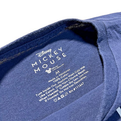 Mickey Mouse T Shirt Mens L Navy Blue Disney Script Spell Out