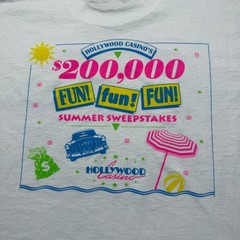 Vintage 90s Hollywood Casino Aurora $200,000 Summer Sweepstakes T-Shirt – Large