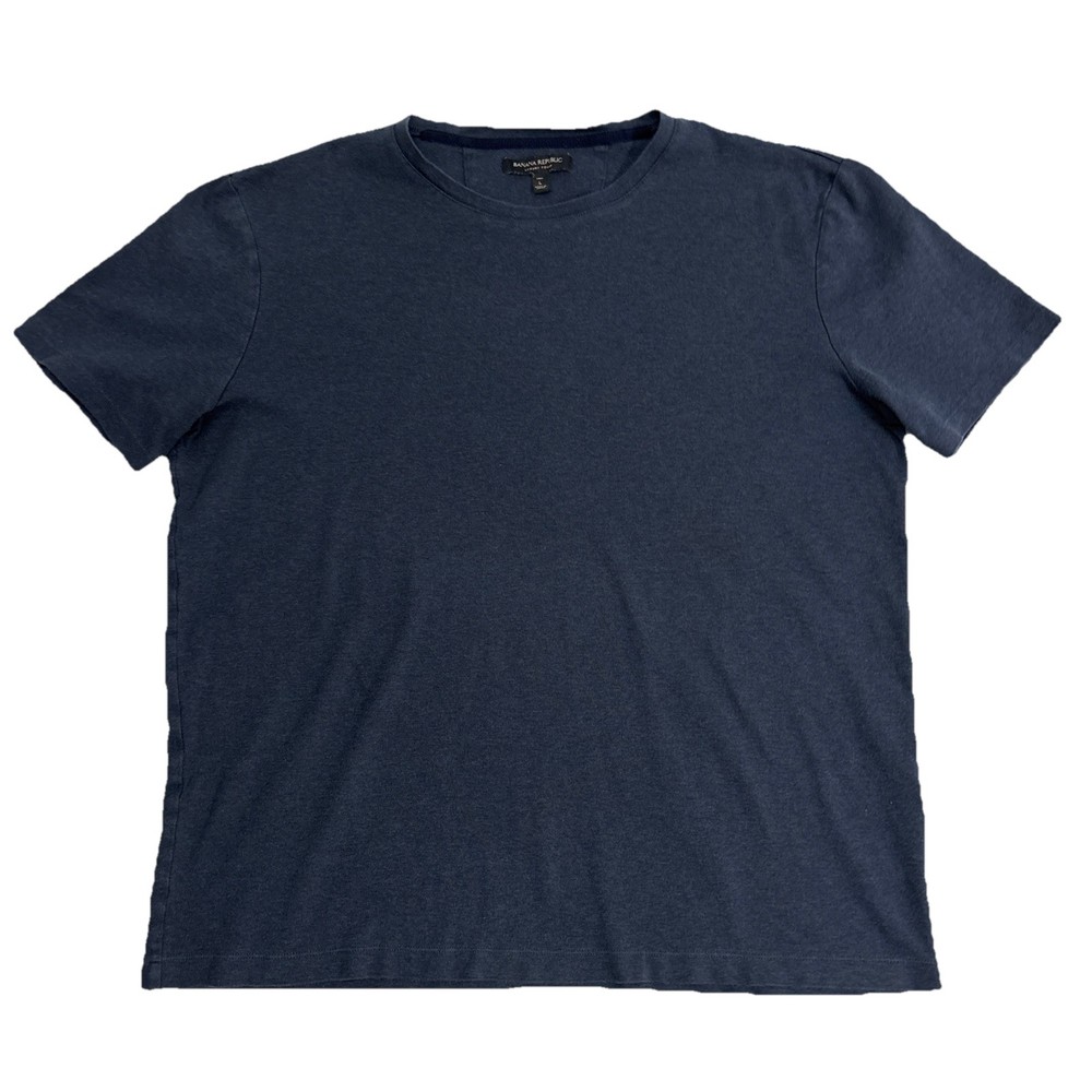 Banana Republic Luxury Touch Crew Shirt Solid Navy Blue T-Shirt ✅ Sz Large Tall