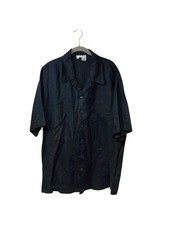 international male men’s short sleeve, black 100% linen shirt size XXL
