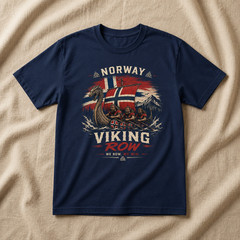 Norway Soccer Comfort Colors, Viking Row Norwegian Football Fan Tee