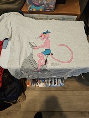 Extremely Rare vintage pink panther t shirt 1996 XL Workout Bike Big Print