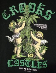 Crooks & Castles Cherub Angel Bud cannabis Lots Angeles T-Shirt Men L