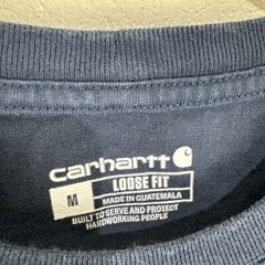 Carhartt Medium Loose Fit T Shirt Men’s Blue Fish Graphic Logo Fishing Work Wear