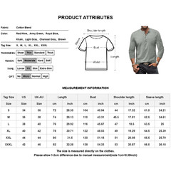 Men Tie Dye Long Sleeve Buttons Tops Blouse Solid V-Neck Casual T-Shirt Tee