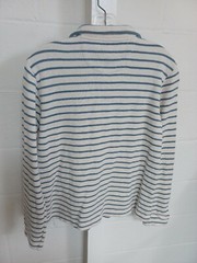 Orvis Gray Striped Long Sleeve Thermal Pullover Shirt Adult Mens Size Medium VGC