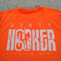 Dirty Hooker Shirt Mens Large Orange Performance Fishing Beach Beer Outdoor A8