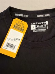 NWT Carhartt Force Relaxed Fit Pocket T-shirt Men’s Small Black Logo