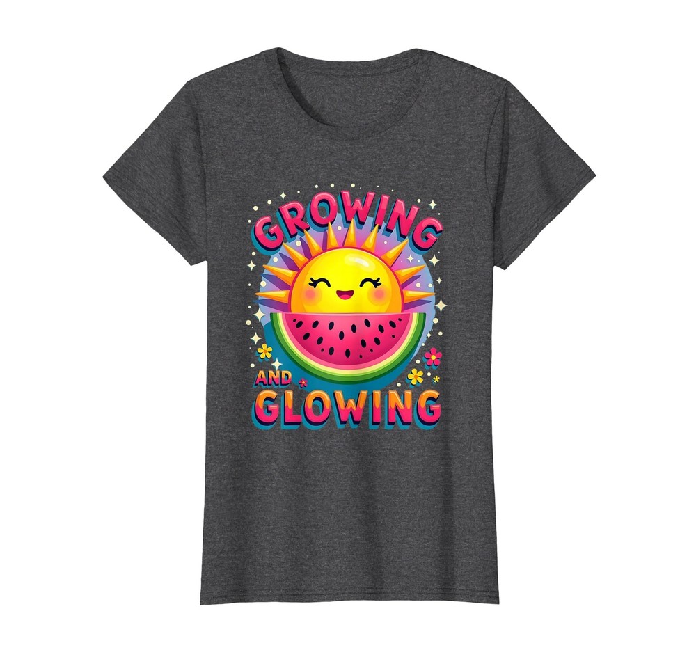 Growing & Glowing Summer Maternity Tee – Chic Dark Heather Grey Expecting Top