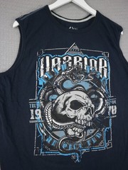 Arie Sleveless Grunge Y2K Style Tank Top Cotton Shirt Navy