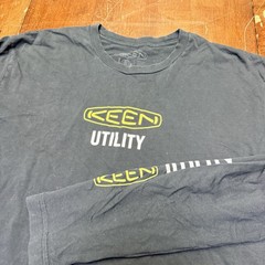 Keen Utility Large Logo T-Shirt Black Organic Cotton Made in USA Long Sleeves
