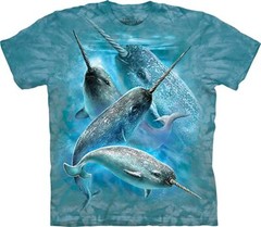 The Mountain Narwhal Unicorn Whale Dolphin Narwhals Tusk Ocean Blue Shirt 3X-5X