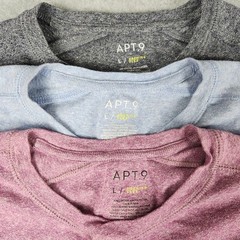 Lot of 3 Apt 9 Henley Shirt Mens L Multicolor Cotton Premier Flex Short Sleeve