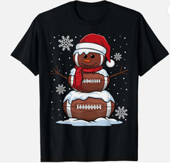 Merry Christmas Football Snowman Holiday Sports Unisex T-Shirt