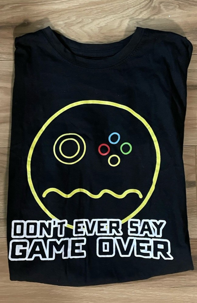 Gamer Youth T‑Shirt Black Don’t Ever Say Game Over Brooklyn Vertical 18‑20