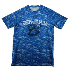Under Armour Heatgear Loose Fit Men’s Size S Blue Camouflage Crew-Neck T-Shirt
