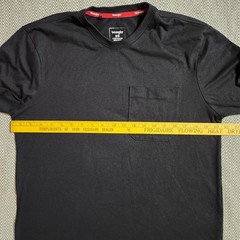 Wrangler Mens Long Sleeve Pocket T-Shirt Black Crew Neck Size M FUNITE F22
