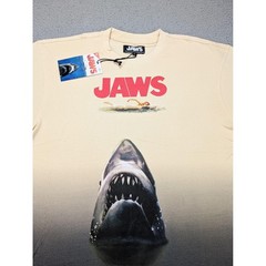 Reason Jaws Shirt Mens Large Khaki Universal Studios Movie Graphic Tee New