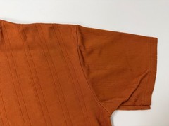 Vintage 90s Y2K Ribbed Shirt Men Large Silky Stretchy Polyester Burnt Orange