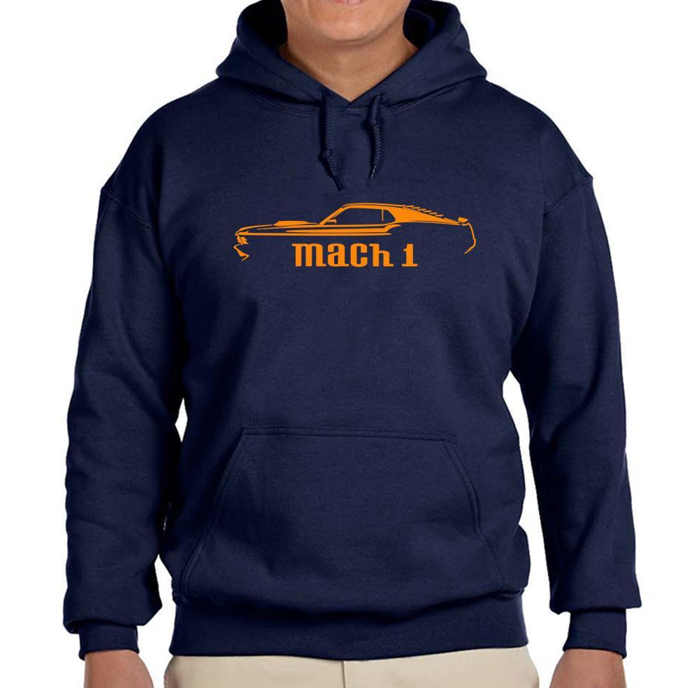 1970 Ford Mach 1 Mustang Classic Navy Blue Hoodie Sweatshirt FREE SHIP