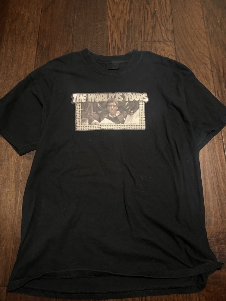 🔥SERIAL KILLER SCARFACE “THE WORLD IS YOURS” AL PACINO VTG HTF RARE L T-SHIRT🔥