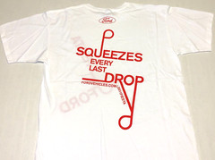 Rare! Vintage 2011 Ford Fiesta Automobile Squeezes Every Drop T-Shirt New! LARGE