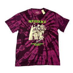 Beetlejuice Movie Tie Dye Purple Adult Size Large Short Sleeve Graphic T-Shirt