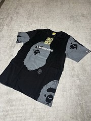 A Bathing Ape BAPE Black/Gray Ape Head Logo Graphic Print Men’s T-Shirt L
