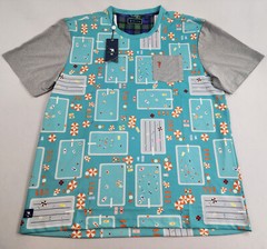William Murray golf shirt tee adult blue sea fish stretch UV easy care $85 mens