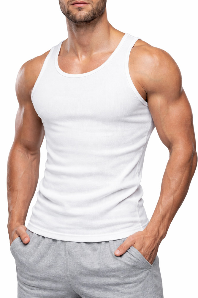 1-6 PCS MENS VESTS 100% COTTON TANK TOP SUMMER TRAINING GYM TOPS PLAIN S-5XL
