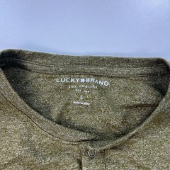 Lucky Brand Henley Shirt Mens Large Green Long Sleeve Casual Preppy
