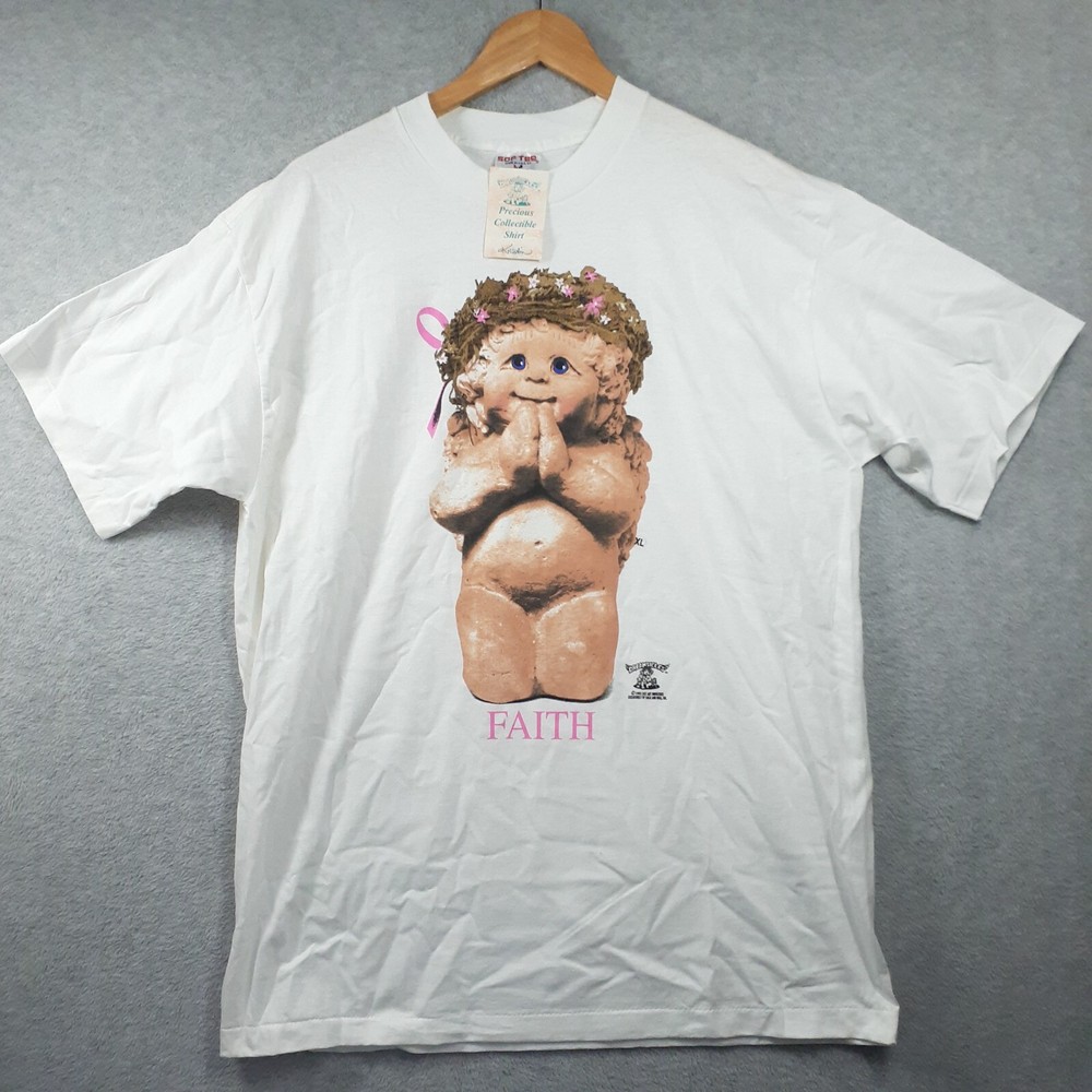 VTG 1993 Dreamsicles “Faith” Baby Cherub T-Shirt Size XL Sof Tee Made in USA NWT