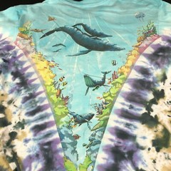 Vintage 90’s Liquid Blue Shirt Men’s Medium Aquatic AOP John Connell Half Baked