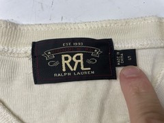 RRL Double RL Ralph Lauren Henley Shirt Men’s Small Cream Off-white Long Sleeve