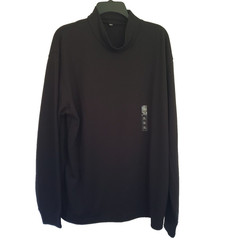 Uniqlo Mens XL Black Mock Neck Long Sleeve Shirt Minimalist Neutral NWOT