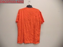 Logeeyar Men Orange Contrast Color Stitching Slim Fitted Button T-Shirt, XL 0352