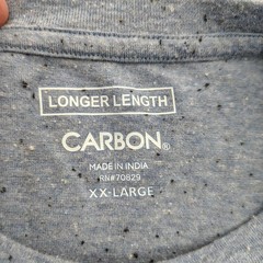Carbon Longer Length T-Shirt Mens XXL Blue Heather Pocket Tee Casual