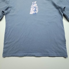 Mahagrid Men Shirt Medium Blue Gray Graphic Tee Design Studio Long Sleeve Casual