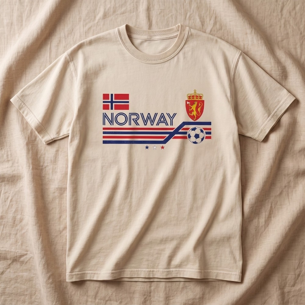 Norway Soccer Graphic T-Shirt Football Fan Vintage Unisex Tee