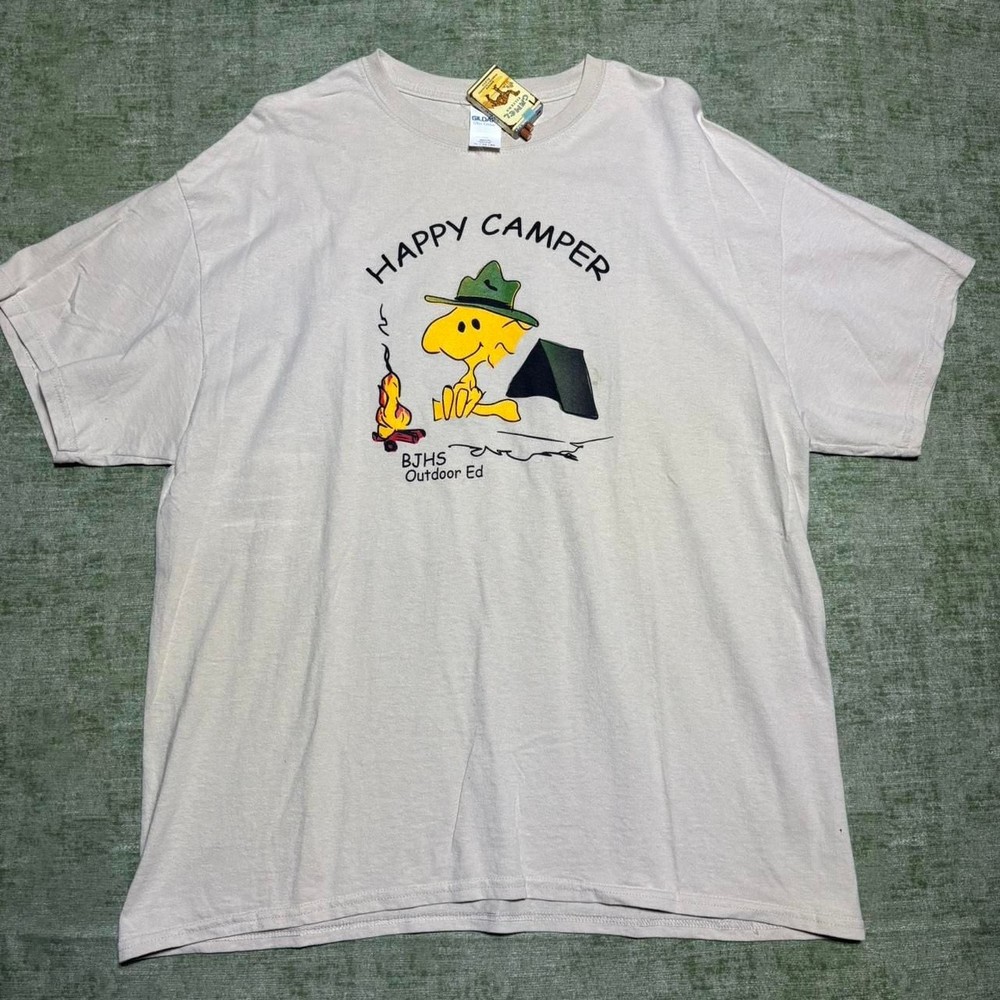 Gildan Happy Camper Snoopy Woodstock BJHS Outdoor Ed T-Shirt
