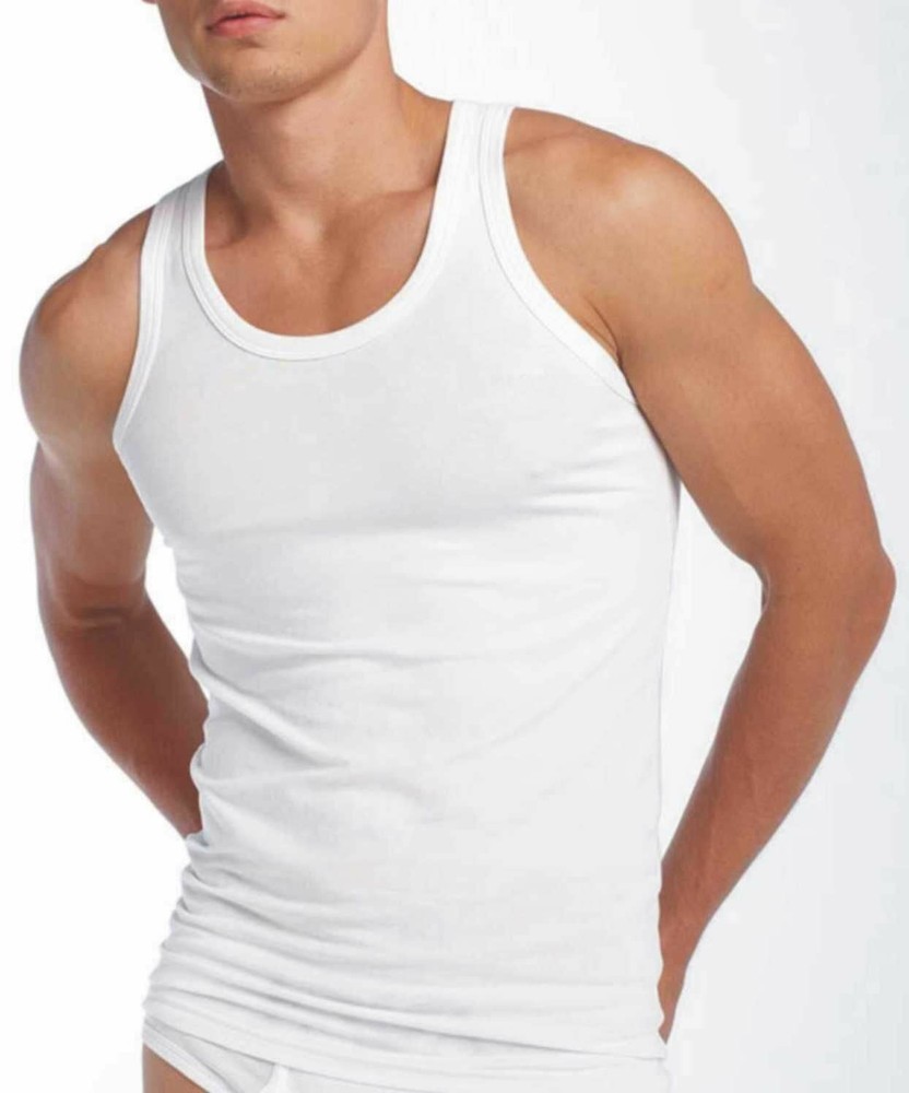3 Pack MENS VESTS 100% Cotton TANK TOP SUMMER TRAINING GYM SPORTS PLAIN S-5XL